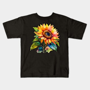 Watercolor sunflower Kids T-Shirt